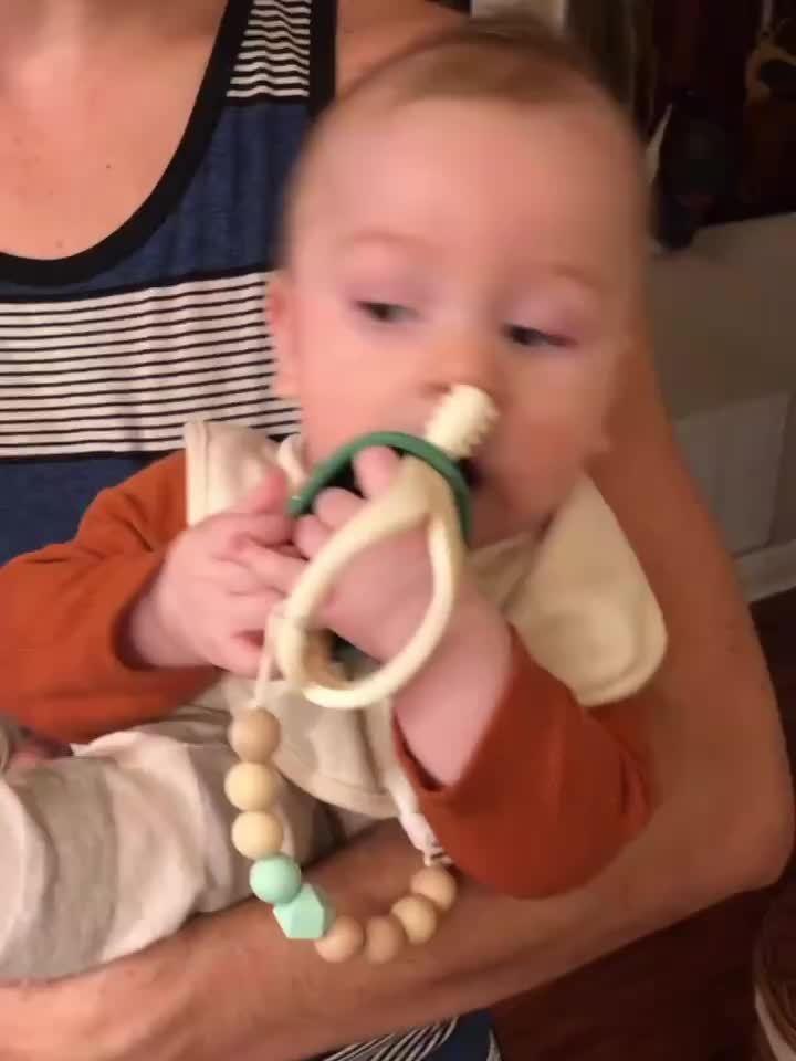 Smily Mia Teething Toys\u002FTeethers for Babies 6-12 Months, Reindeer Baby Chew Toy 3-6 Months for Teething Cutting Off, Get-A-Grip Baby Hand Teether, Silicone Teething Mittens for 0-6Months, Silicone Baby Teether for 3M+