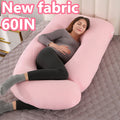 60-inch J-Shaped Full Body Pillow, Maternity Pillow, Maternity Full Body Pillow with Velvet Pillowcase, Full Body Pillow with Back, Leg, And Tummy Support, Helps Ensure Adequate, Comfortable Sleep