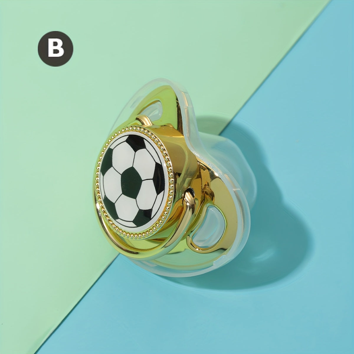 1 Soccer Ball, American Flag, Devil's Eye Silicone Printed Pacifier - Integrated Design with Dust Cover, Easy to Clean, Ideal Baby Party Gift, Multiple Options Available