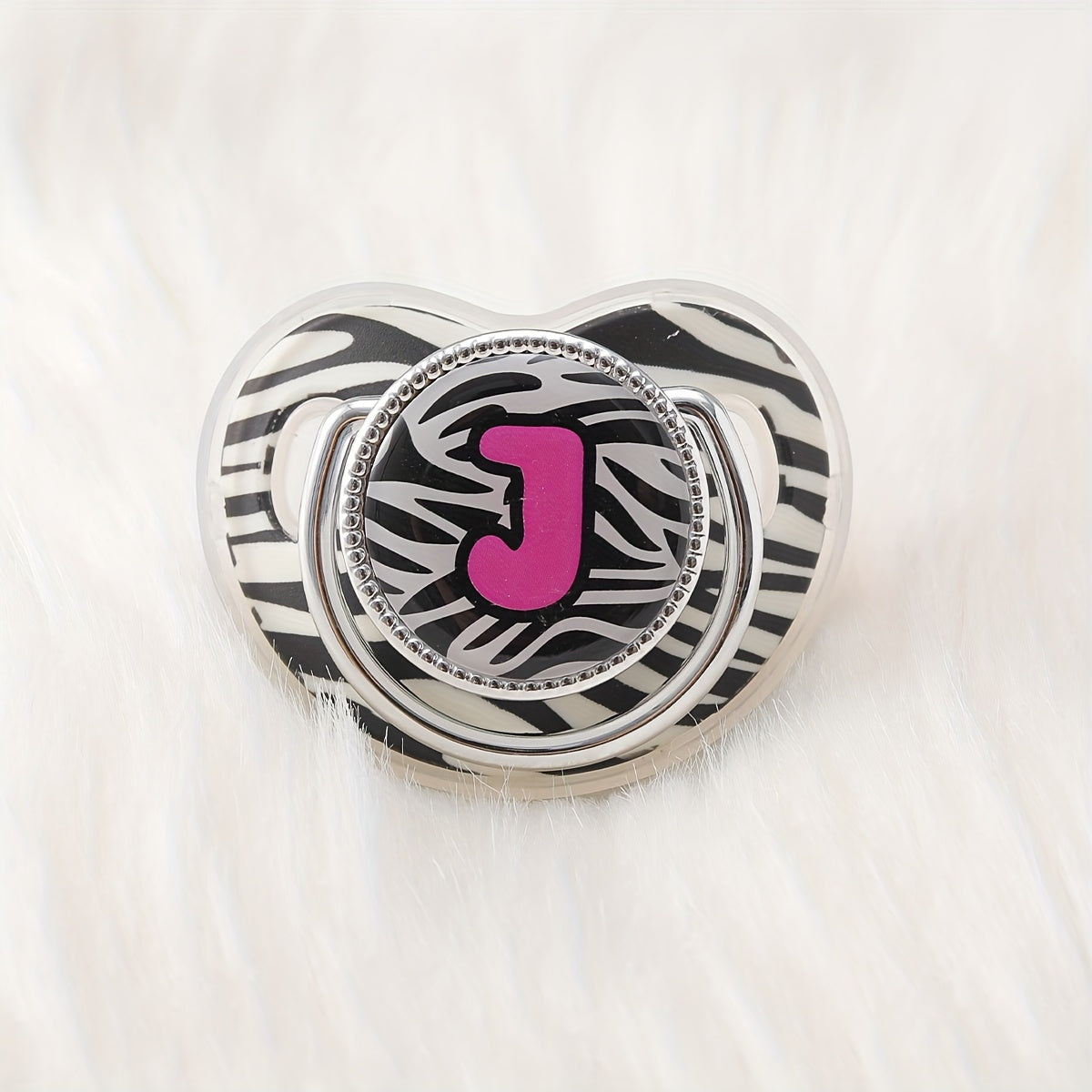 1pc Zebra Print Letter Design Pacifier With Dust Cover, Free Of Phthalates, Easy To Use, Soft And Comfortable, Safe Product, Suitable For Boys And Girls, With Multiple Choices, The Perfect Gift For Children