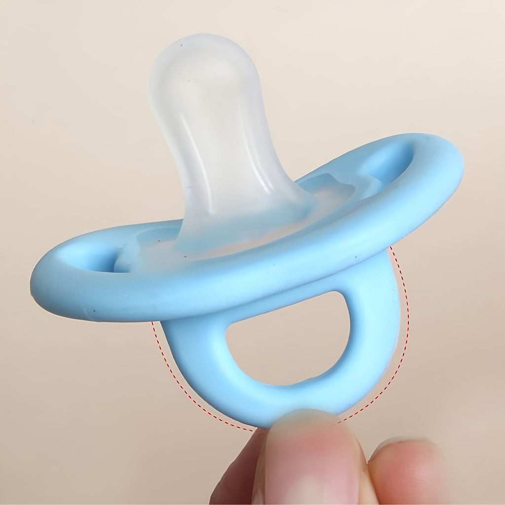 Soft Silicone Baby Pacifier with Thumb Nipple - Ergonomic Soother for Newborns, Gentle & Breastfeeding Support, Hypoallergenic, Pink & Blue, Newborn Soothing | Smooth Nipple Design | Gentle Soother, Pacifiers for Babies
