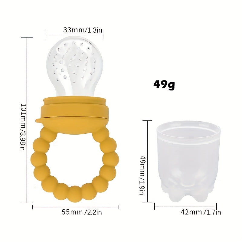 Baby Food Feeder & Pacifier - Self-Feeding Solid Food\u002FLiquid Dispenser with Pacifier, Non-Toxic Silicone, Easy-Clean for Infants, Breastmilk, Fruit Purees, Baby-LED Weaning - Mess-Free Feeding, Soft Textured Design, Safe Feeding Tool