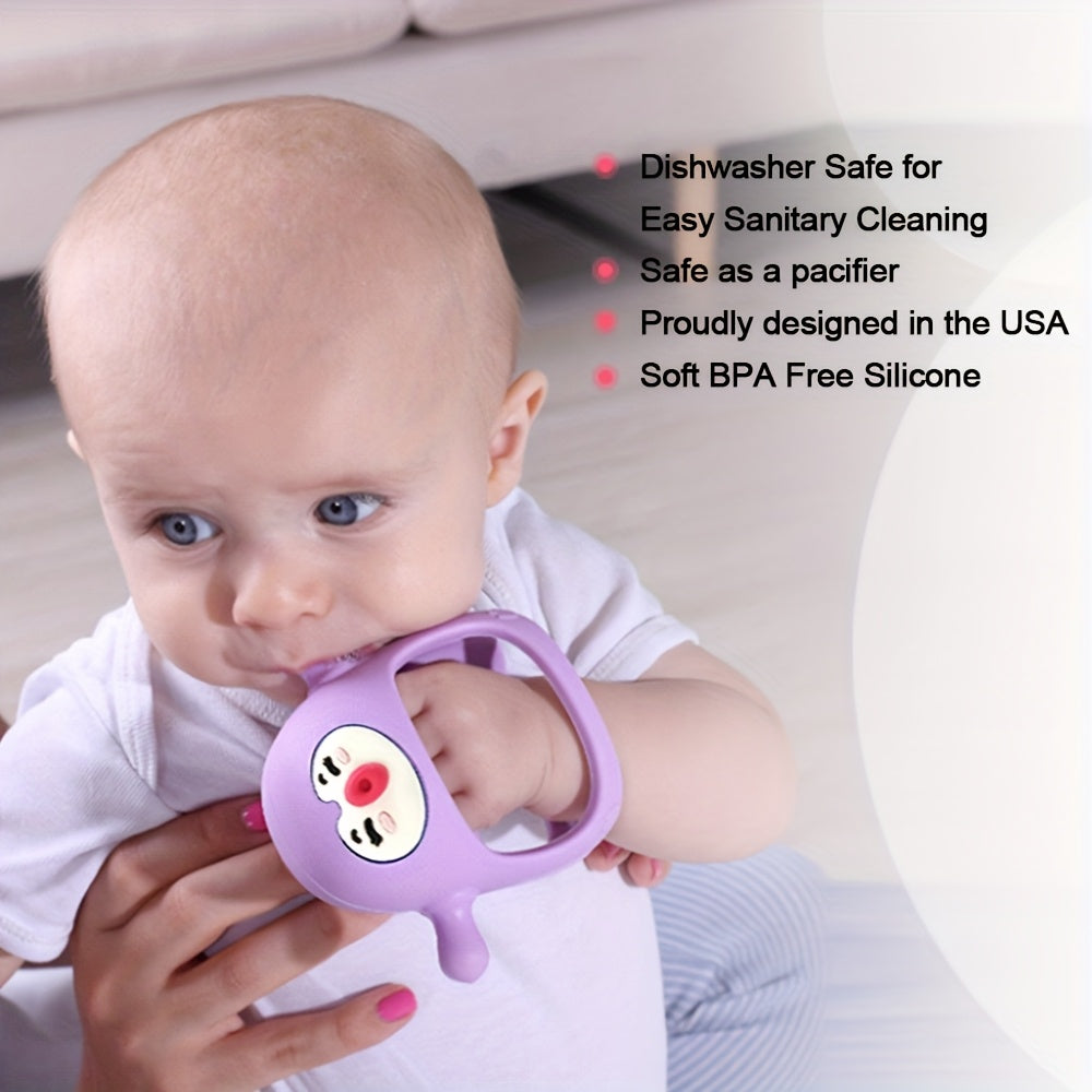 Smily Mia Baby Teething Toys - BPA-Free Silicone Teething Mittens for 0-6 Months, Never Drop Grip, Dishwasher Safe Blue Teether for Breast-Fed Babies & Infants 3-6 Months