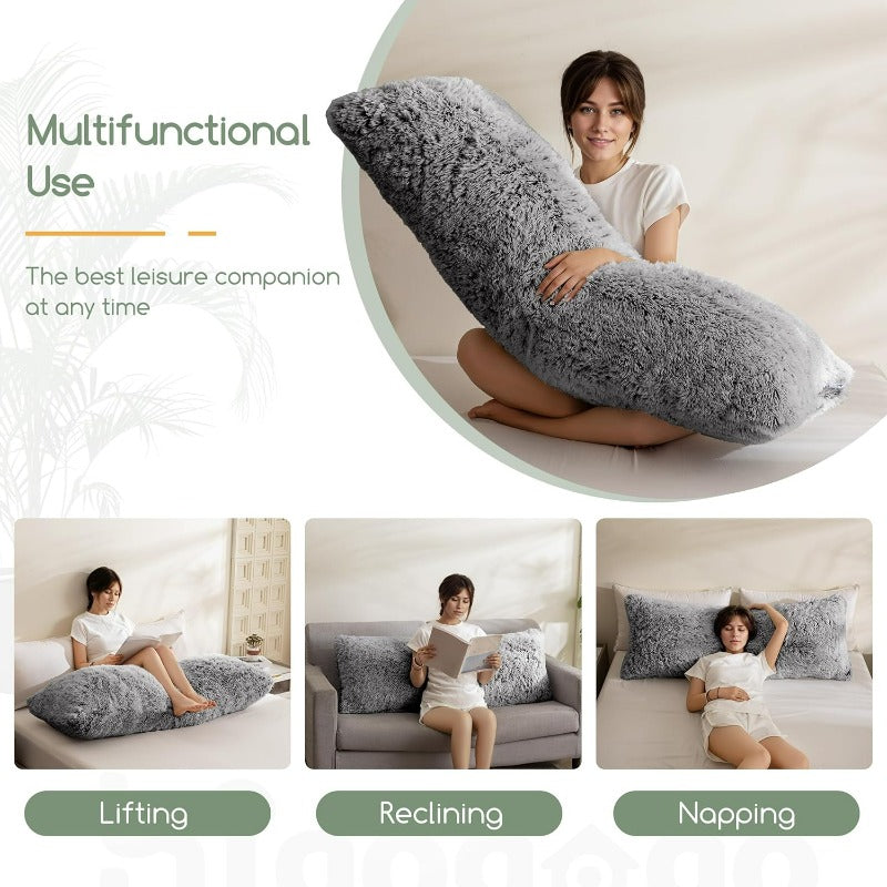 Body Pillow for Adults Extra Long Full Body Pillow with Removable Cover and Memory Foam Filling for Side Sleepers and Pregnancy Soft port Pillow hine Washable 20x54 Inch