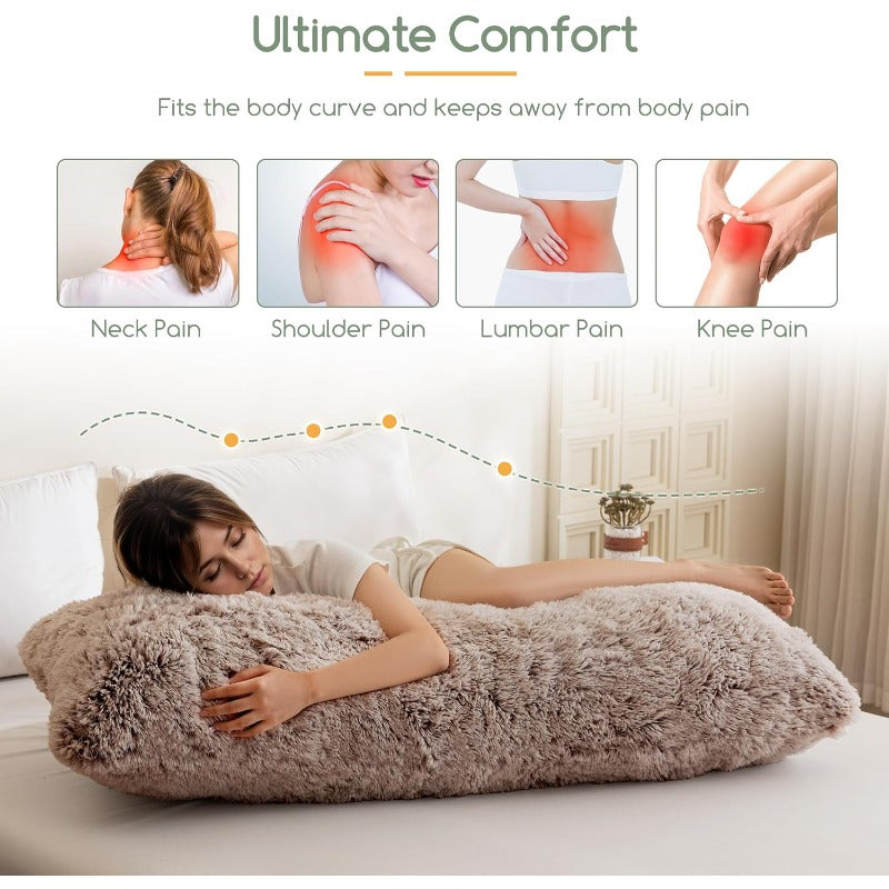 Body Pillow for Adults Extra Long Full Body Pillow with Removable Cover and Memory Foam Filling for Side Sleepers and Pregnancy Soft port Pillow hine Washable 20x54 Inch