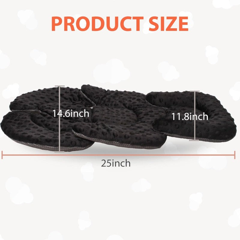 Infant Carseat Insert 2 in 1 Reversible Baby Car Seat Cushion for Newborn Toddler Head Body Support Car Seat Pad for Carseats Strollers Swings Bouncers Black