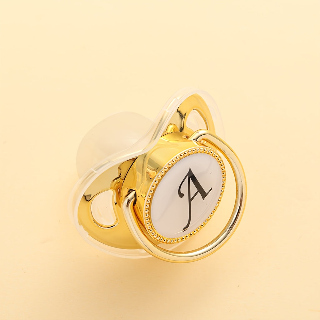 1 Silicone Nipple With Initials Printed On It - Integrated Design, Dust Cover, Easy To Clean, Suitable For Both Boys And Girls, Ideal For Baby Party Gifts With Multiple Options