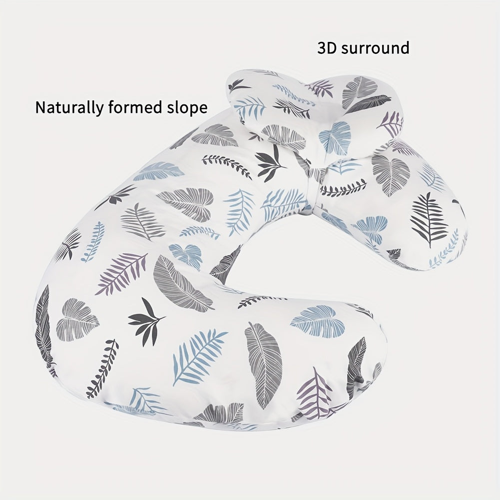 Portable Nursing Pillow Portable 3D Ergonomic Comfortable Handheld Nursing Pillow | Soft Polyester Cover, Multi-Color Leaf Pattern, Washable, Hands-Free Feeding Aid for Moms & Caregivers, Postpartum Support, Breastfeeding