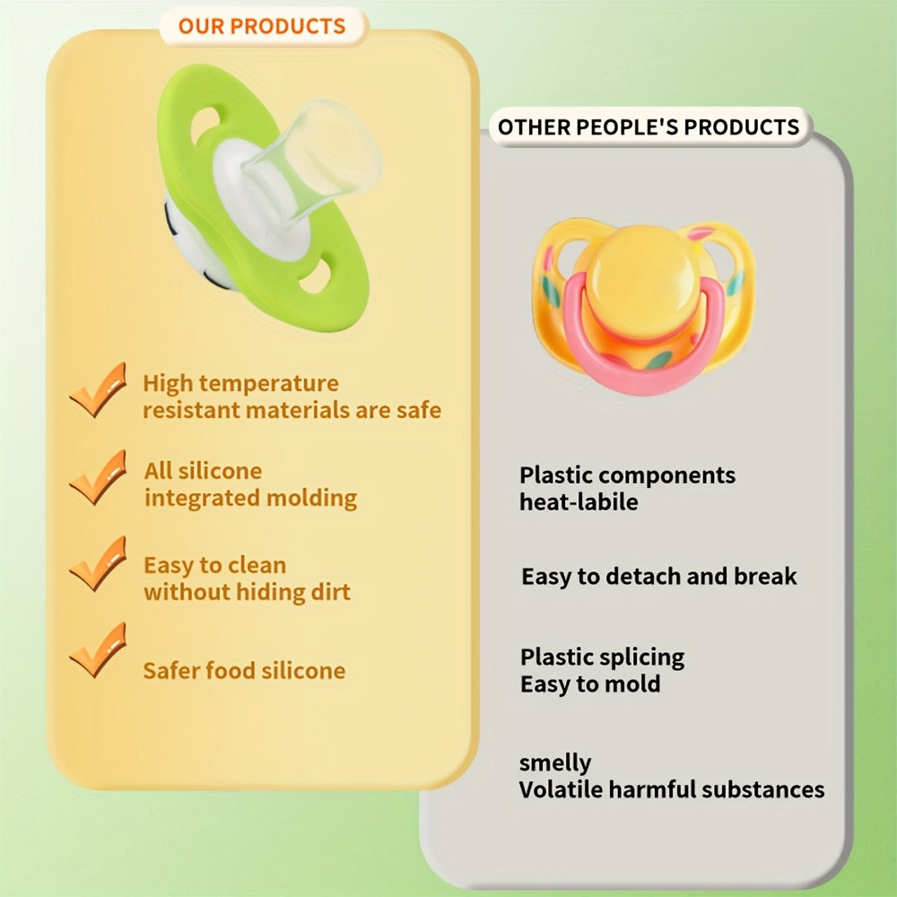 Easy Clean Soccer Ball Style Soother Silicone Soccer Ball Style Soother for and 0-6 Years - One-Piece Design, Easy to Clean, Soft on Gums, Available in Red, Blue, Green, Pink