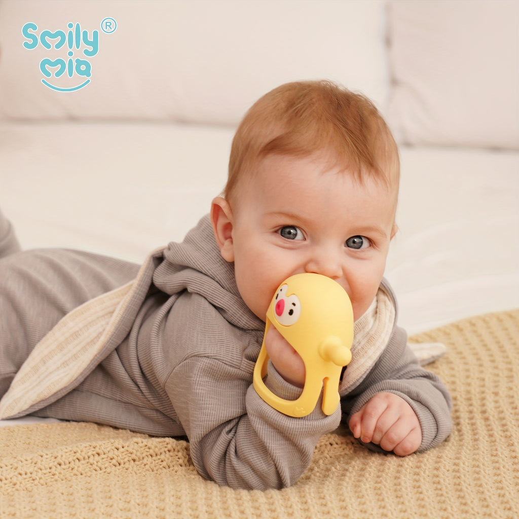 Smily Mia Baby Teething Toys - BPA-Free Silicone Teething Mittens for 0-6 Months, Never Drop Grip, Dishwasher Safe Blue Teether for Breast-Fed Babies & Infants 3-6 Months