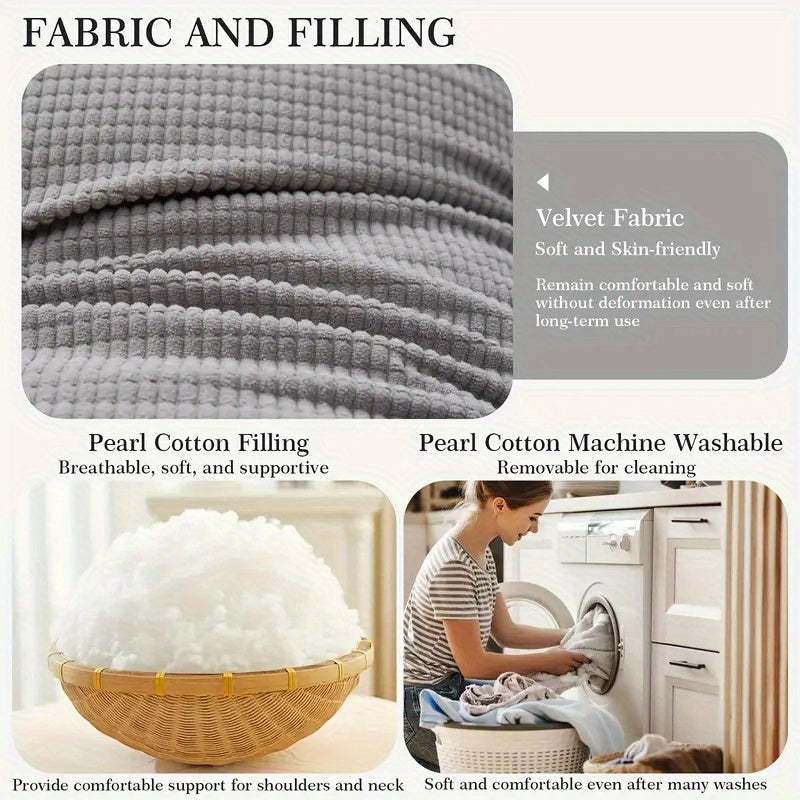 Soft Plush Wedge Floor Pillow with Side Storage – Zippered Polyester Cover, Hand Washable, Back Support for Pregnant Women, Multi-Purpose Bedrest, All-Season Comfort, Modern Beige Design, Pregnancy Pillow