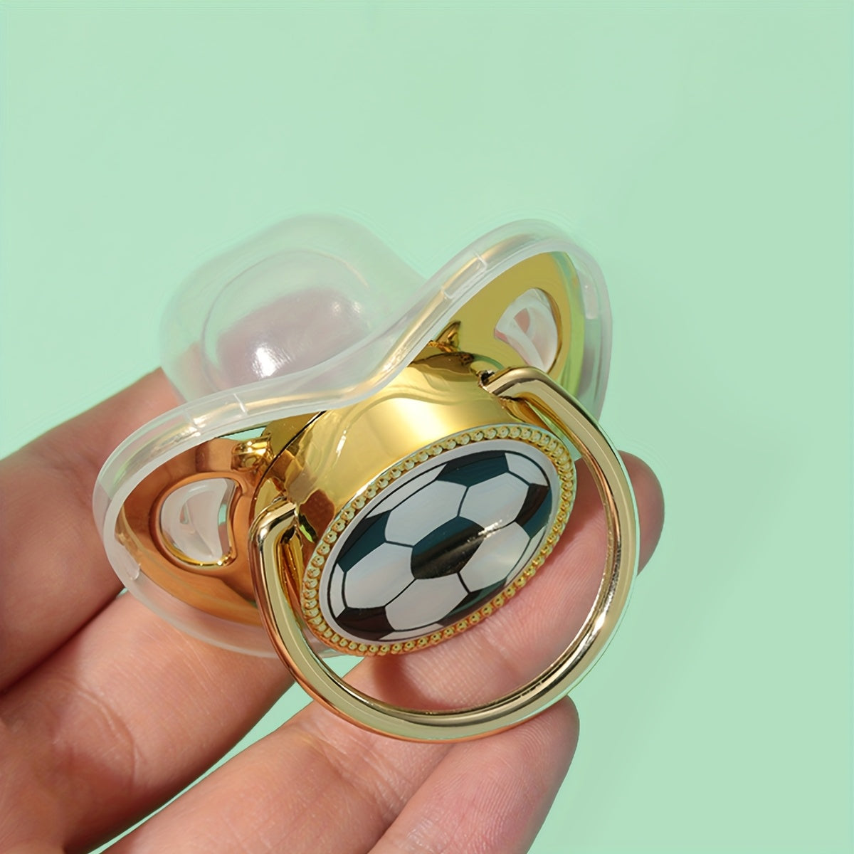 1 Soccer Ball, American Flag, Devil's Eye Silicone Printed Pacifier - Integrated Design with Dust Cover, Easy to Clean, Ideal Baby Party Gift, Multiple Options Available