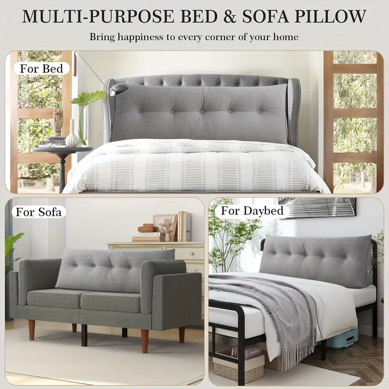 Soft Plush Wedge Floor Pillow with Side Storage – Zippered Polyester Cover, Hand Washable, Back Support for Pregnant Women, Multi-Purpose Bedrest, All-Season Comfort, Modern Beige Design, Pregnancy Pillow