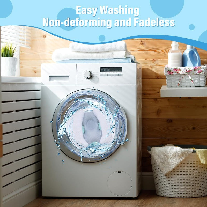 Upgraded 2 in 1 Baby Travel Pillow Adjustable Banana Shape Baby Neck Head Support Piloow Stroller Insert Cushion for 4 Months Up Toddler Blue