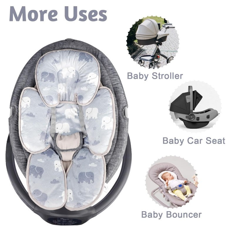 TANOFAR Infant Car Seat Head Support Soft Baby Carseat Head Body Support Elephant Baby Car Seat Insert Cushion for Newborn Boys