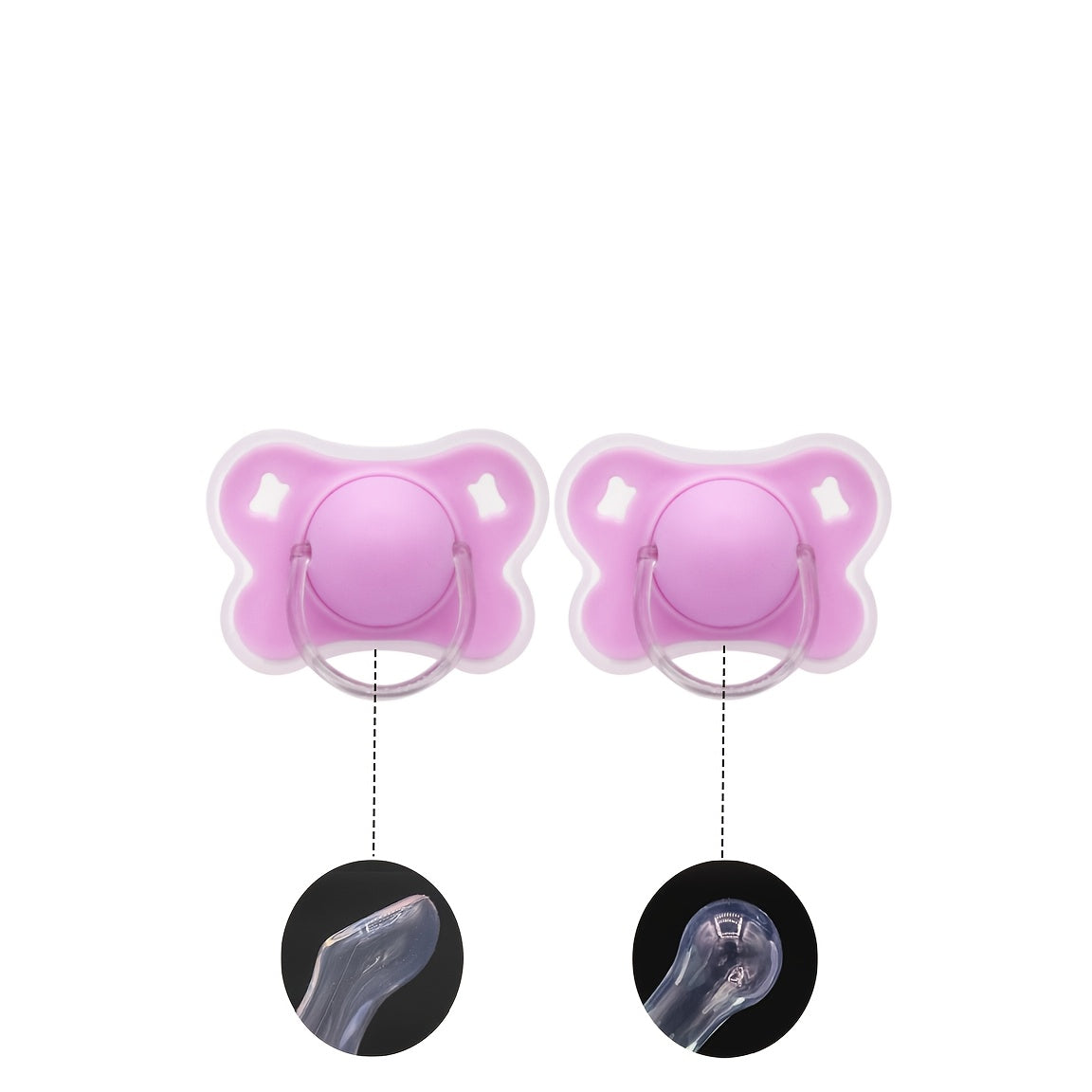 Butterfly Soothing Items 2pcs Butterfly-shaped Soothing Items with Lid | 1 Round Mouth Soothing Item, 1 Flat Mouth Soothing Item, Two Different Designs for Day and Night Use, Suitable for Boys and Girls, Best Choice for Festivals and Birthday Gifts