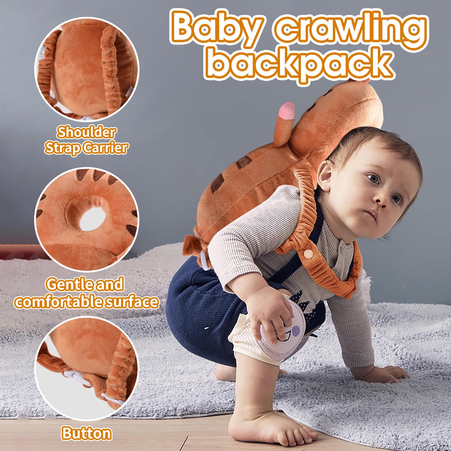 Adjustable Cartoon Animal Plush Toys Youngsters Cushion - Soft, Soothing Toy Backpack,Ideal Holiday Gift