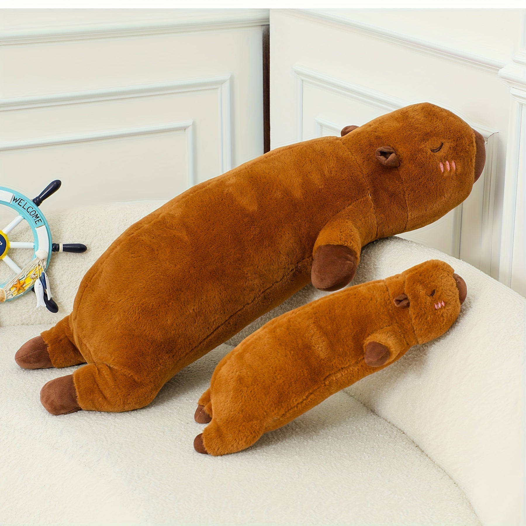 1pc The Capybara Pillow, Toy, Doll, Can Be Lying On The Stomach, The Kids Sleeps On The Bed with A Long Pillow Plush