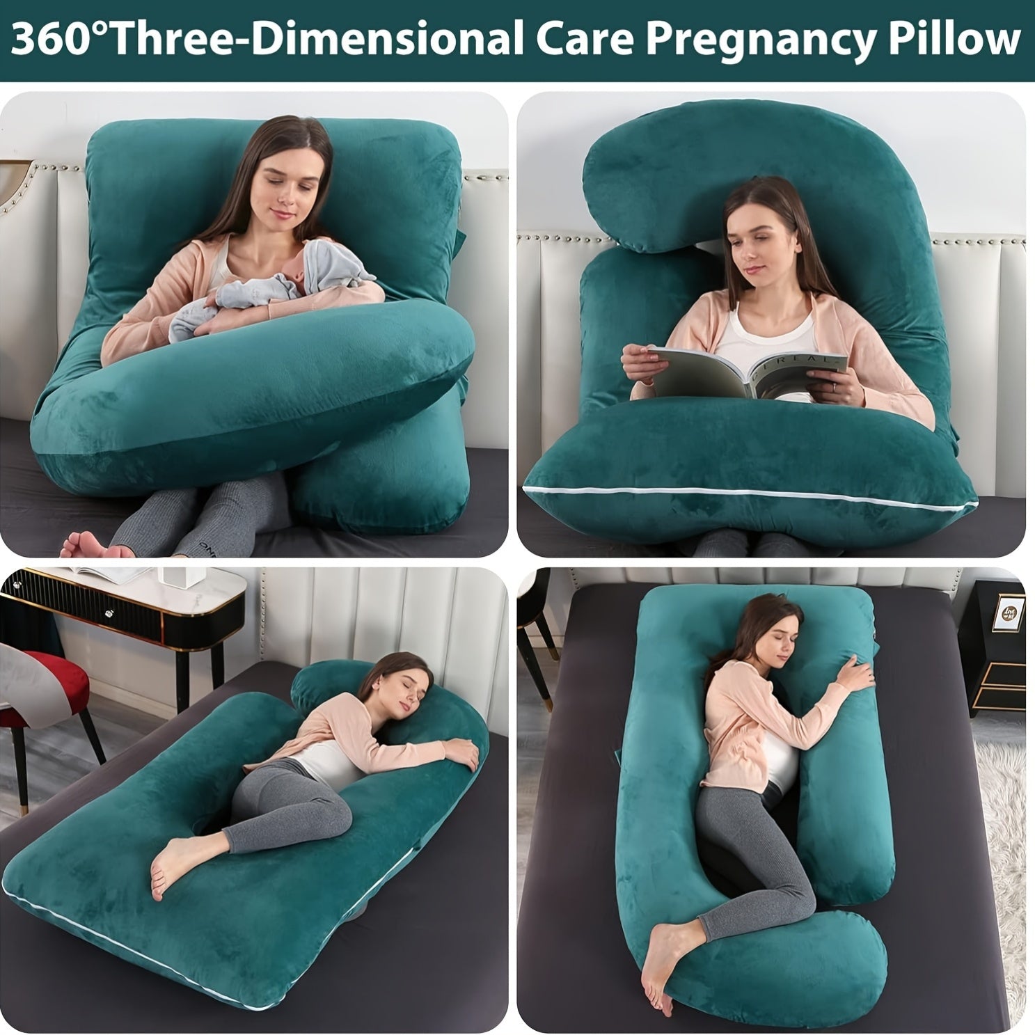 Velvet Gray Maternity Pillow J-Shape Full Body Sleep Pillow With Velvet Cover, 60-Inch Maternity Pillow, Provides Back, Leg, And Abdominal Support For Pregnant Women, Christmas Gift