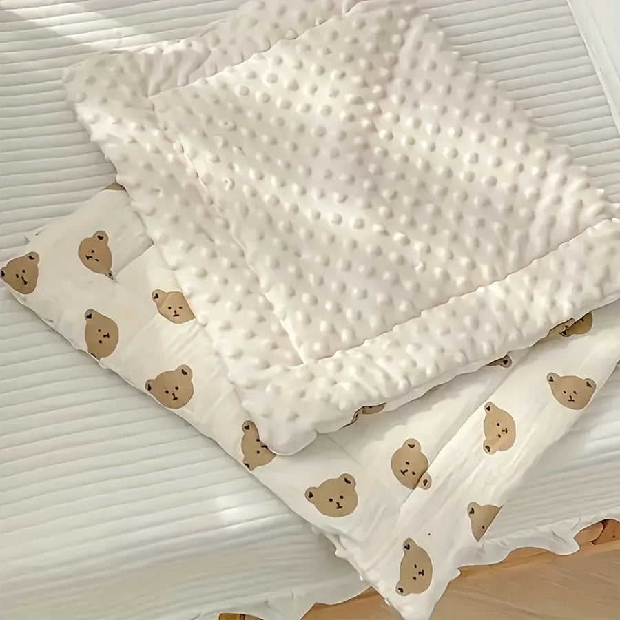 1pc Baby Stroller Seat Cushion - Soft Double-Sided Bear Pattern, Ergonomic Design for Toddler Comfort, Perfect for Christmas, Halloween, Thanksgiving & New Year Gifts, Stroller Seat Cushion, Toddler Comfort Seat, Playful Toddler Seat, Durable Toddler Seat