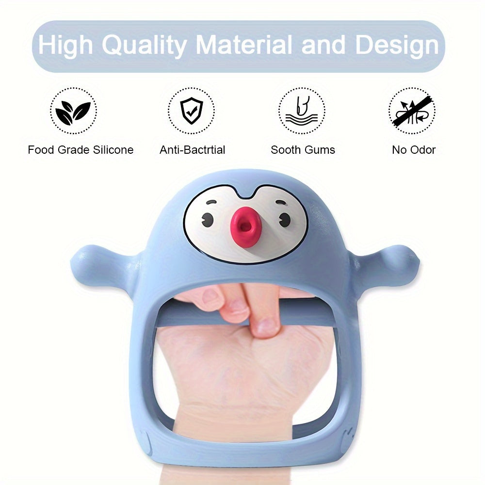 Smily Mia Baby Teething Toys - BPA-Free Silicone Teething Mittens for 0-6 Months, Never Drop Grip, Dishwasher Safe Blue Teether for Breast-Fed Babies & Infants 3-6 Months