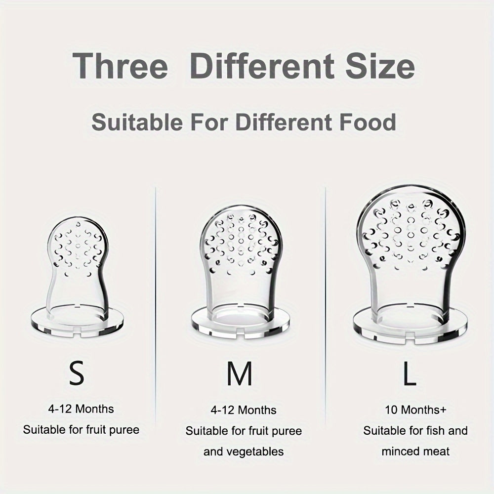 7pcs Fruit Feeding Pacifier with 6 Extra Replaceable Food Bags, Food Grade Silicone, Christmas Gift