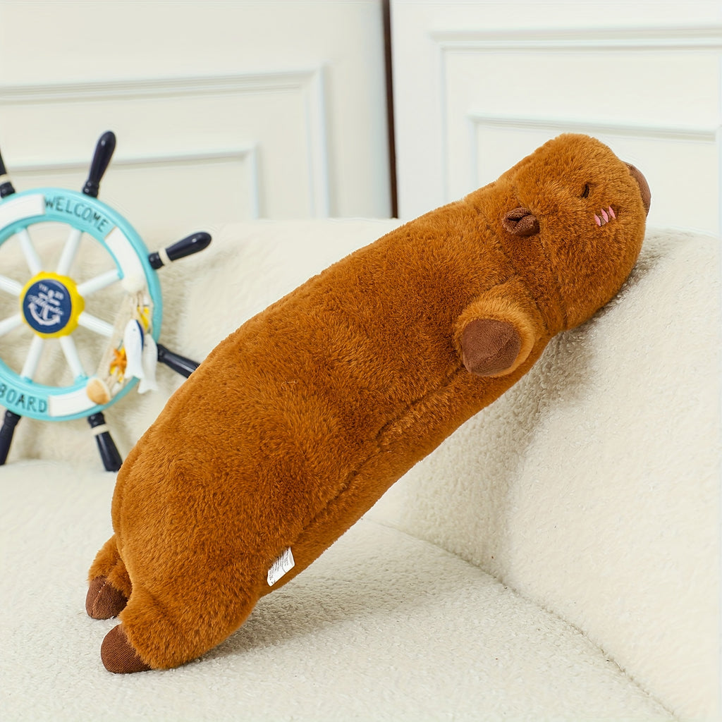 1pc The Capybara Pillow, Toy, Doll, Can Be Lying On The Stomach, The Kids Sleeps On The Bed with A Long Pillow Plush
