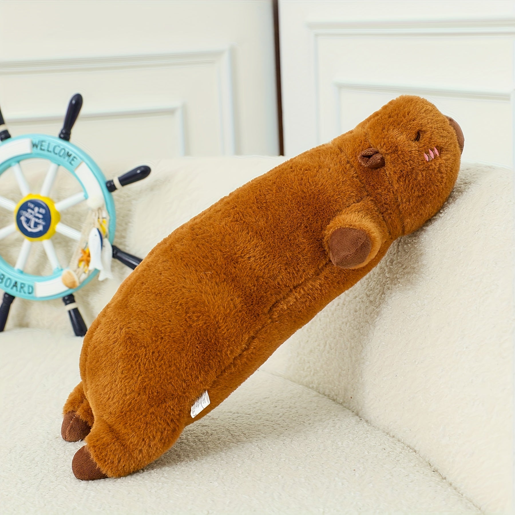 1pc The Capybara Pillow, Toy, Doll, Can Be Lying On The Stomach, The Kids Sleeps On The Bed with A Long Pillow Plush