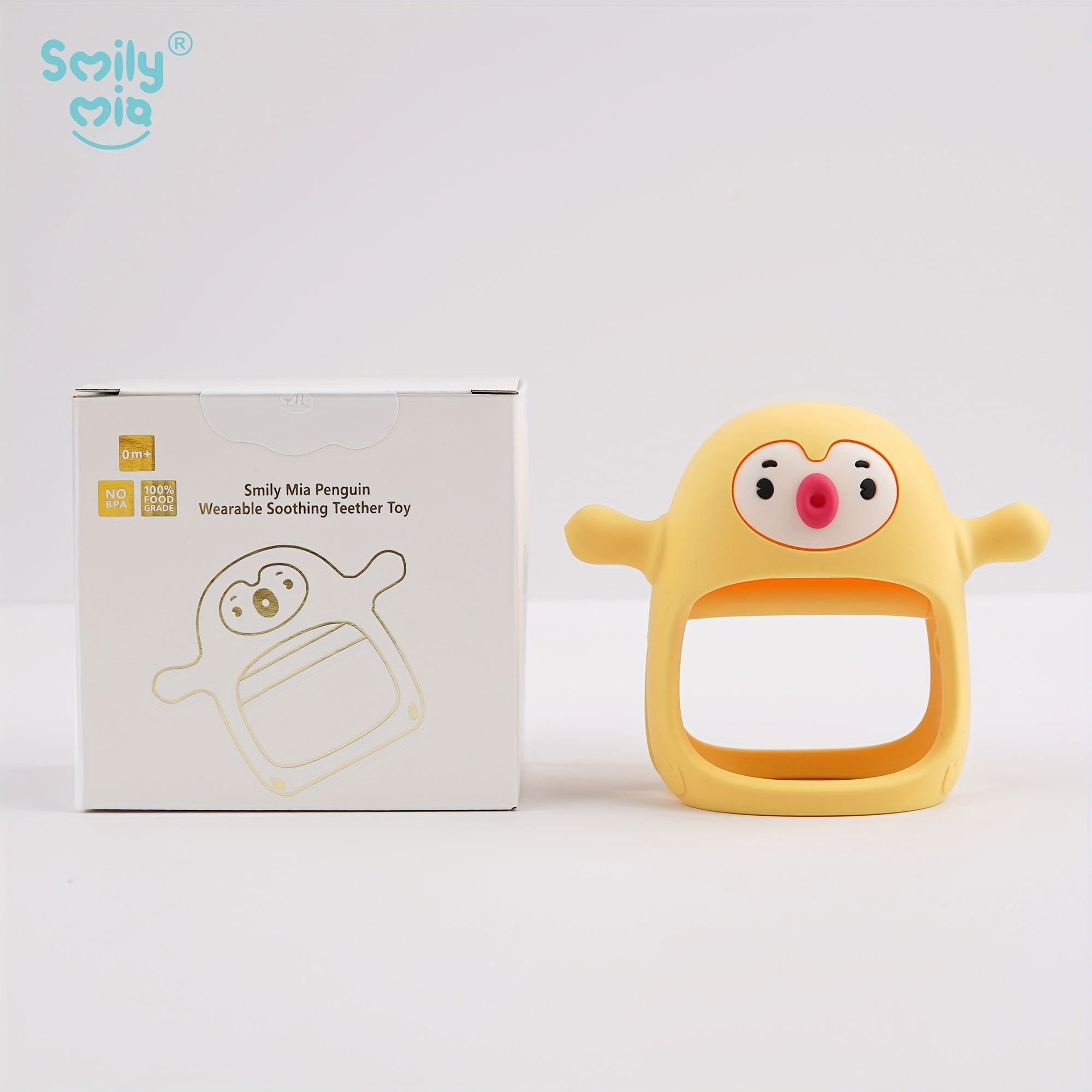 Smily Mia Baby Teething Toys - BPA-Free Silicone Teething Mittens for 0-6 Months, Never Drop Grip, Dishwasher Safe Blue Teether for Breast-Fed Babies & Infants 3-6 Months