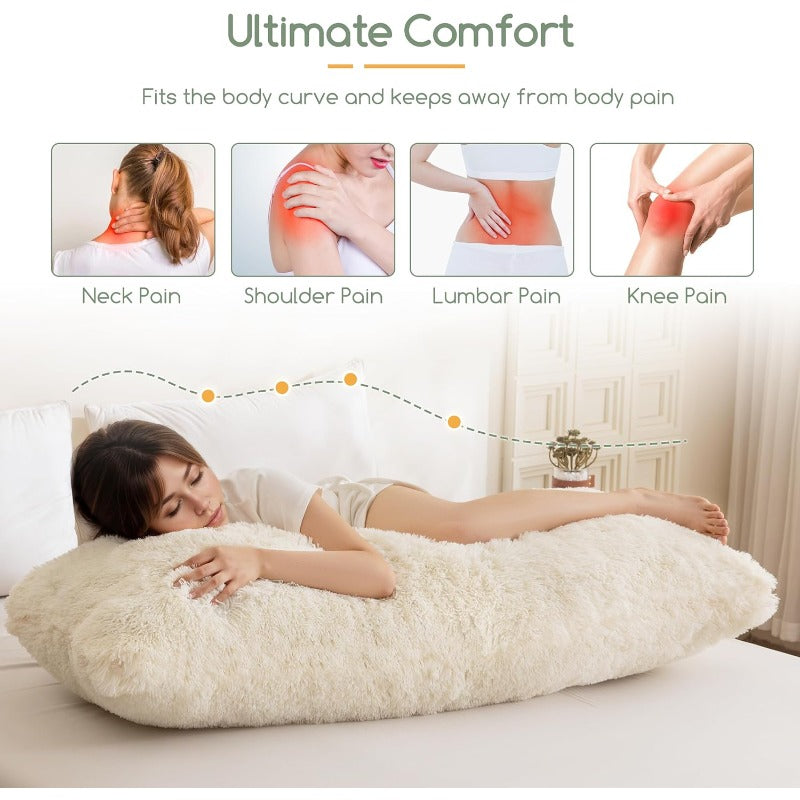 Body Pillow for Adults Extra Long Full Body Pillow with Removable Cover and Memory Foam Filling for Side Sleepers and Pregnancy Soft port Pillow hine Washable 20x54 Inch