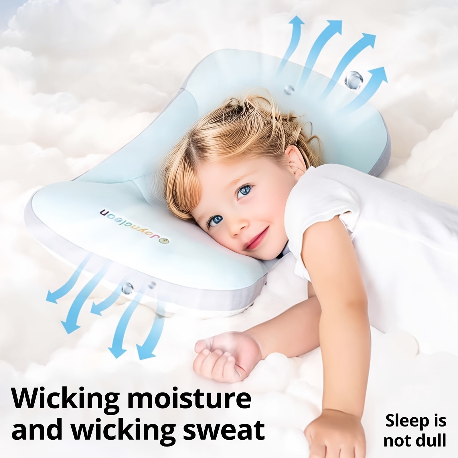 Hypoallergenic Baby Pillow Hypoallergenic Polyester and TPE Filling - Baby Pillow, 30x50cm, Green, Blue, Pink - Perfect for Christmas, Halloween, New Year & Easter Gifts