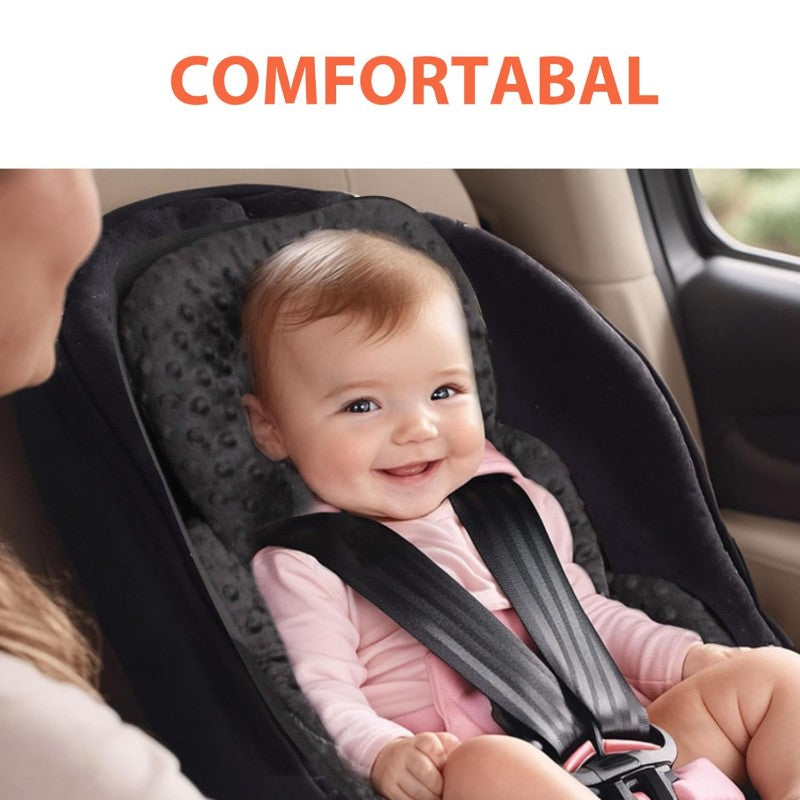 Infant Carseat Insert 2 in 1 Reversible Baby Car Seat Cushion for Newborn Toddler Head Body Support Car Seat Pad for Carseats Strollers Swings Bouncers Black