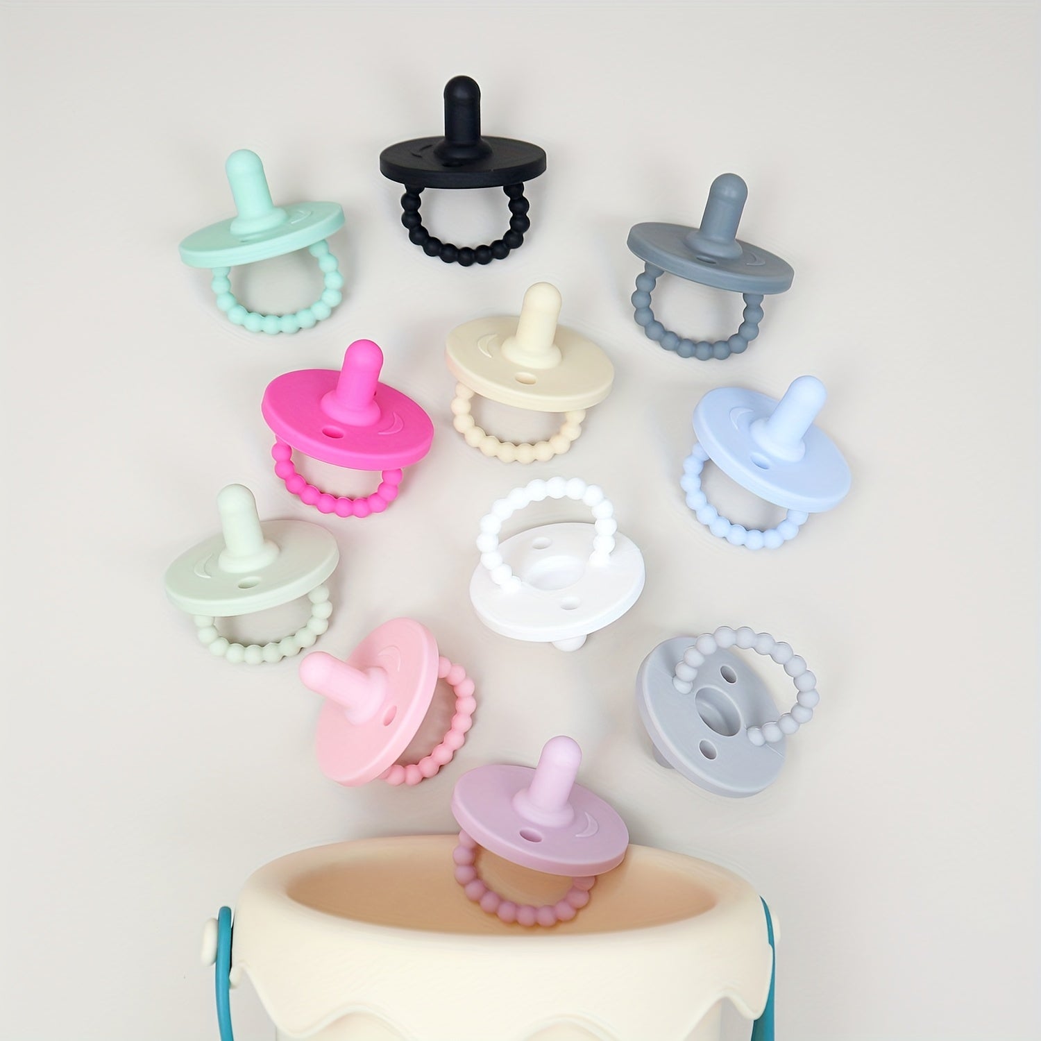 Two Pacifiers Made of Food-Grade Silicone, Easy to Grip, Perfect for Christmas Gifts.