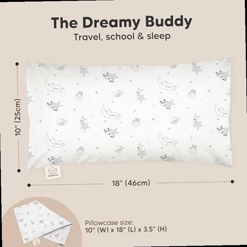 Toddler Pillow with Pillowcase 10 18 My Little Dreamy Kids Travel Bed Pillows for Sleeping Organic Cotton Small Pillowcase Soft Breathable Machine Washable Toddlers 2 5 Years Old Slumber