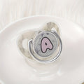 Phthalate-Free Soother 1pc Soft Silicone, Phthalate-Free Milk White Marble Letter Design Soother with Dust-Proof Lid - Safe & Comfortable, Multiple Styles - Ideal Gift, Essentials, Stylish Accessory