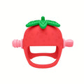 Food Grade Hand Silicone Baby Teething Toys Strawberry Shape Hand Protector Silicone Teether For Babies