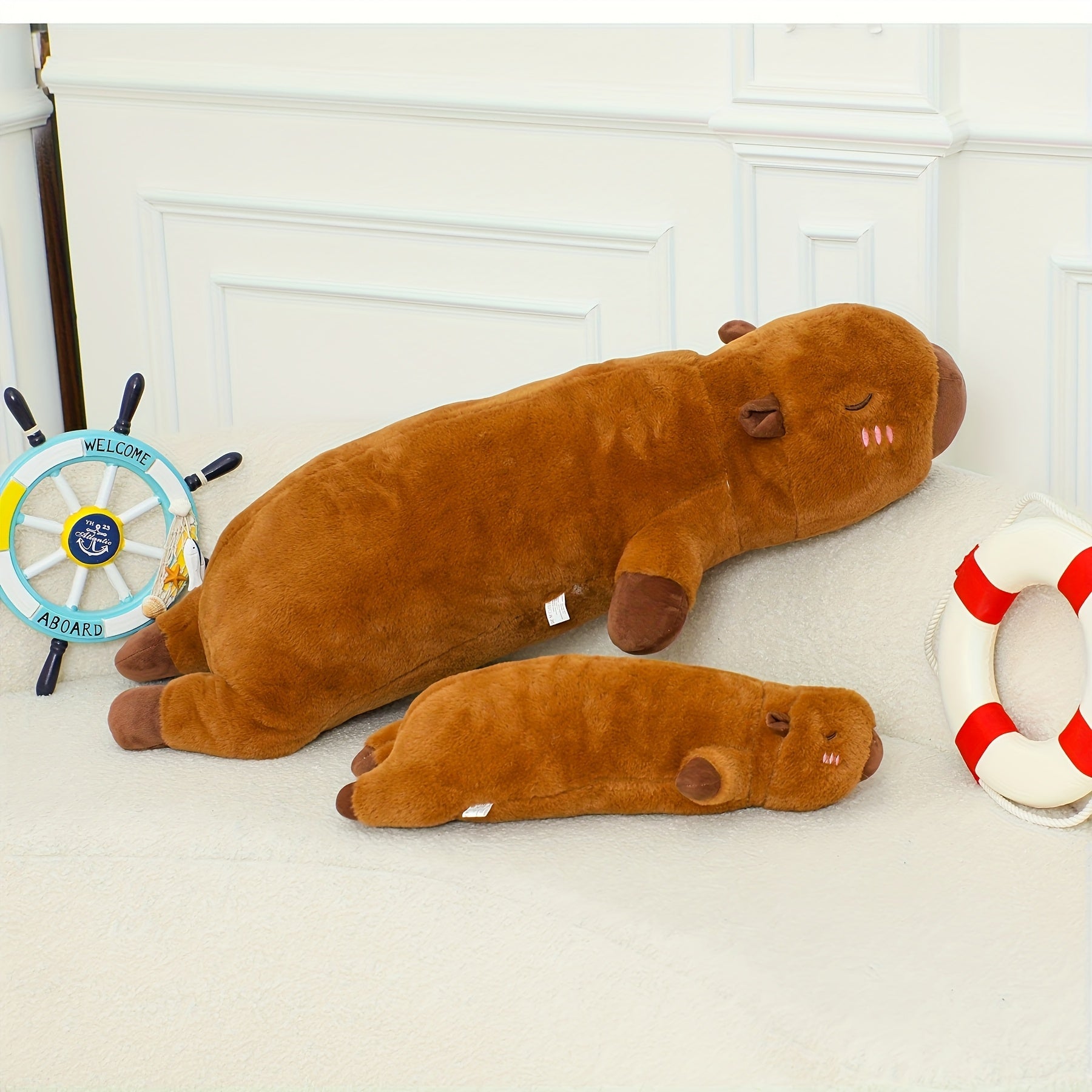 1pc The Capybara Pillow, Toy, Doll, Can Be Lying On The Stomach, The Kids Sleeps On The Bed with A Long Pillow Plush