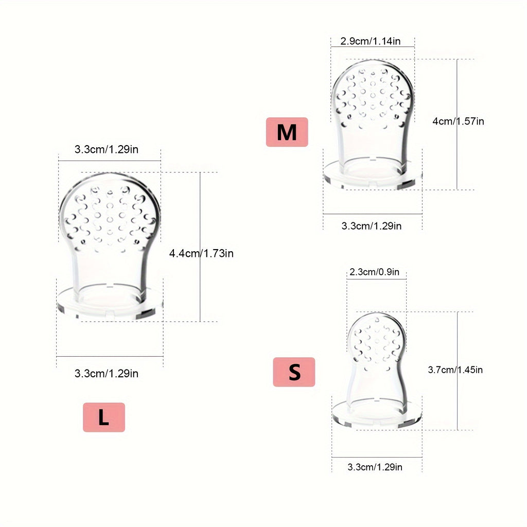 7pcs Fruit Feeding Pacifier with 6 Extra Replaceable Food Bags, Food Grade Silicone, Christmas Gift