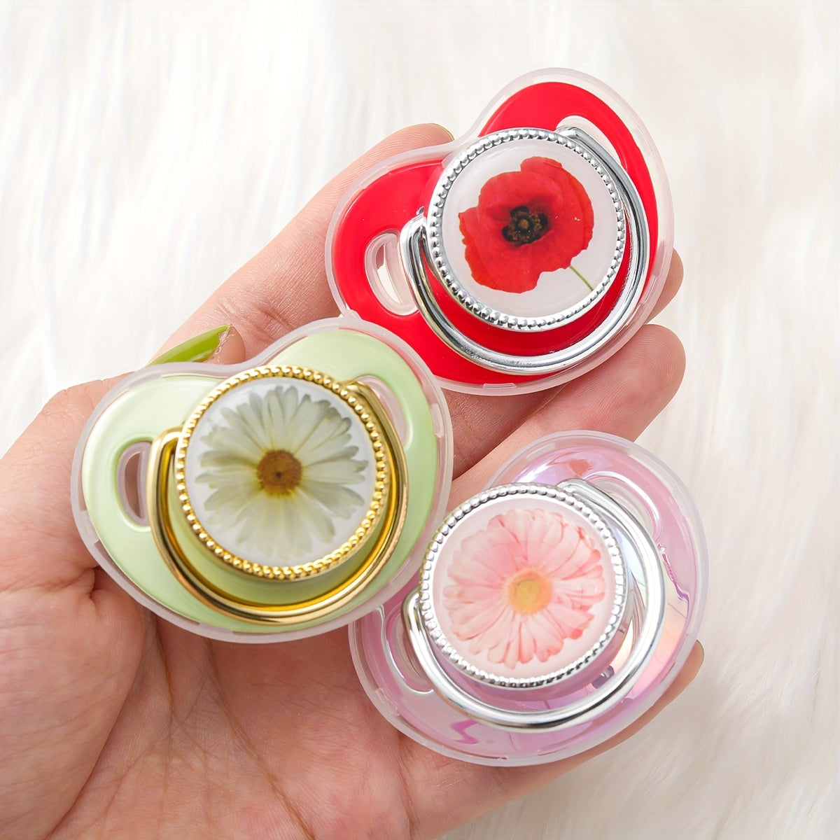 1pc Flower Pacifier Colorful Beautiful Flower Designed Pacifier - 1pc with Dust-Proof Lid | Phthalate-Free, Soft & Comfortable, Safe for Boys & Girls | Perfect Gift for Children, Multiple Choices