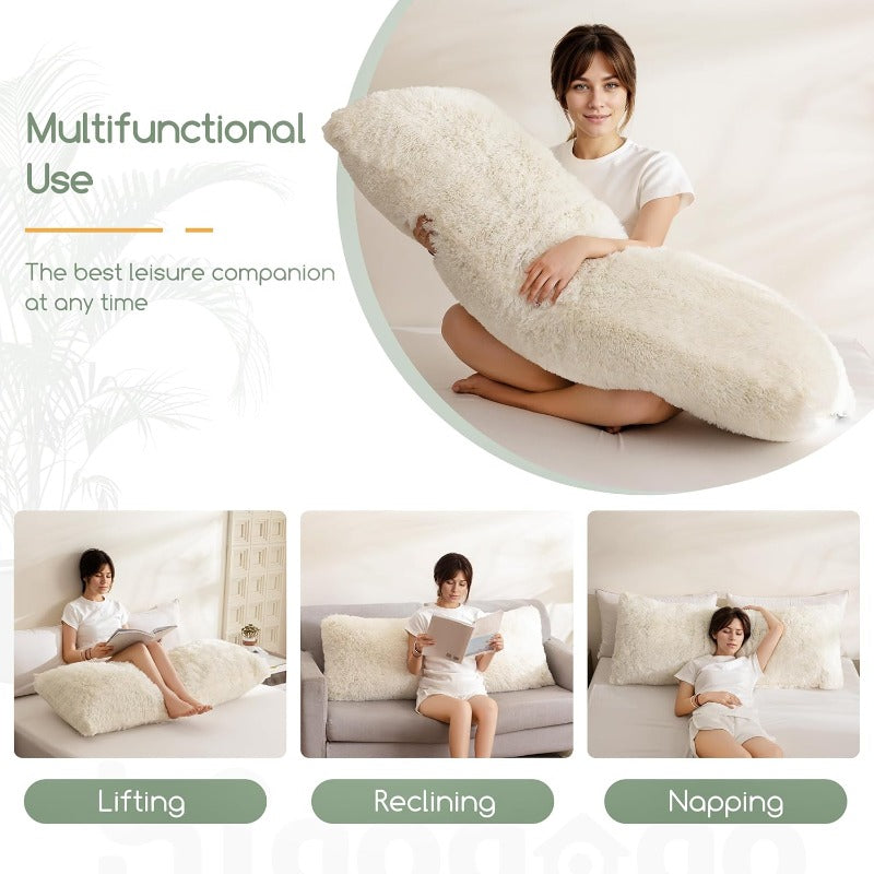 Body Pillow for Adults Extra Long Full Body Pillow with Removable Cover and Memory Foam Filling for Side Sleepers and Pregnancy Soft port Pillow hine Washable 20x54 Inch