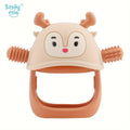 Smily Mia Teething Toys\u002FTeethers for Babies 6-12 Months, Reindeer Baby Chew Toy 3-6 Months for Teething Cutting Off, Get-A-Grip Baby Hand Teether, Silicone Teething Mittens for 0-6Months, Silicone Baby Teether for 3M+