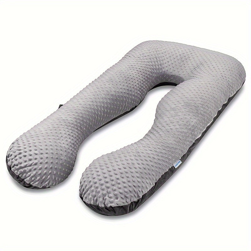 QUEEN ROSE Pregnancy Pillows, U Shaped Full Body Pillow for Pregnancy Sleeping, Maternity Pillow for Pregnant Women Pain, with Beige Minky Dot Velvet Cover