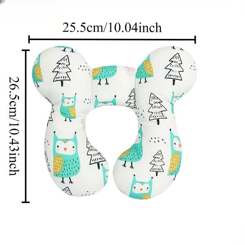 Soft U-Shaped Pillow Soft Polyester U-Shaped Infant Travel Pillow | Secure Fit for Strollers & High Seats, Cartoon Elephant Design, Youngsters Supportive Cushion, Stroller Accessory | Playful Design