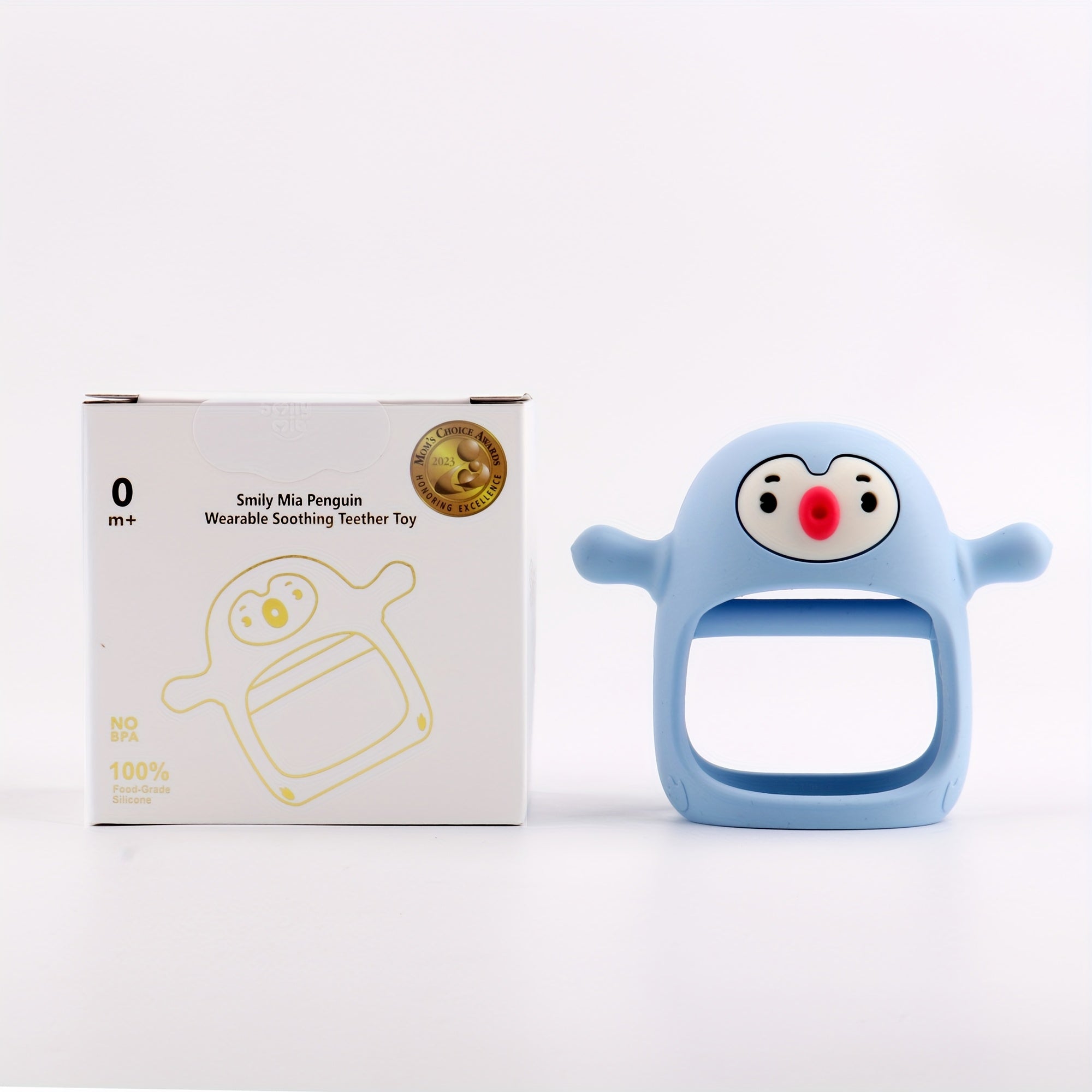 Smily Mia Baby Teething Toys - BPA-Free Silicone Teething Mittens for 0-6 Months, Never Drop Grip, Dishwasher Safe Blue Teether for Breast-Fed Babies & Infants 3-6 Months