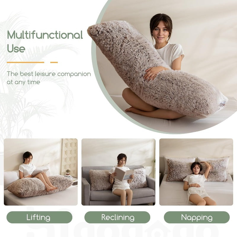 Body Pillow for Adults Extra Long Full Body Pillow with Removable Cover and Memory Foam Filling for Side Sleepers and Pregnancy Soft port Pillow hine Washable 20x54 Inch