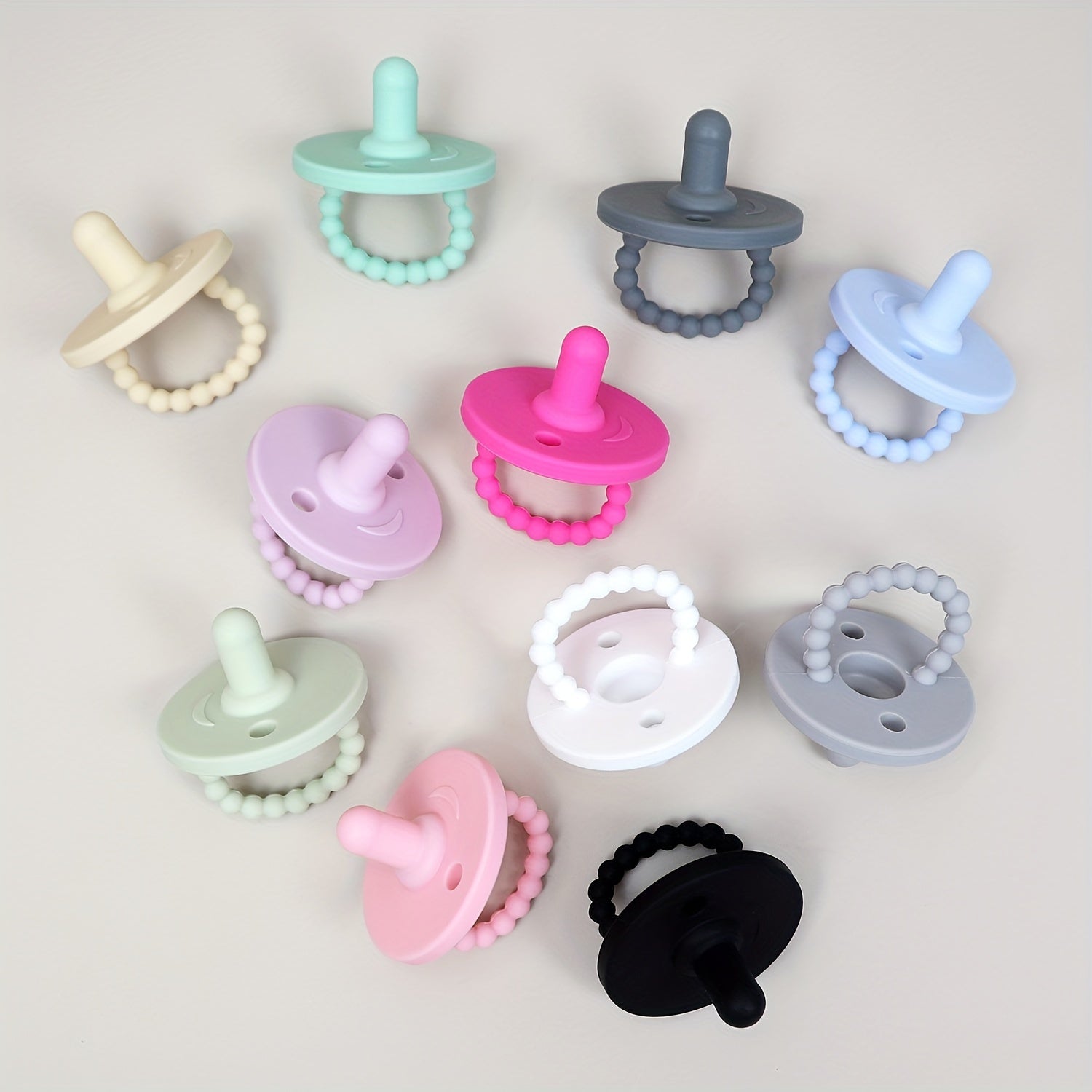 Two Pacifiers Made of Food-Grade Silicone, Easy to Grip, Perfect for Christmas Gifts.