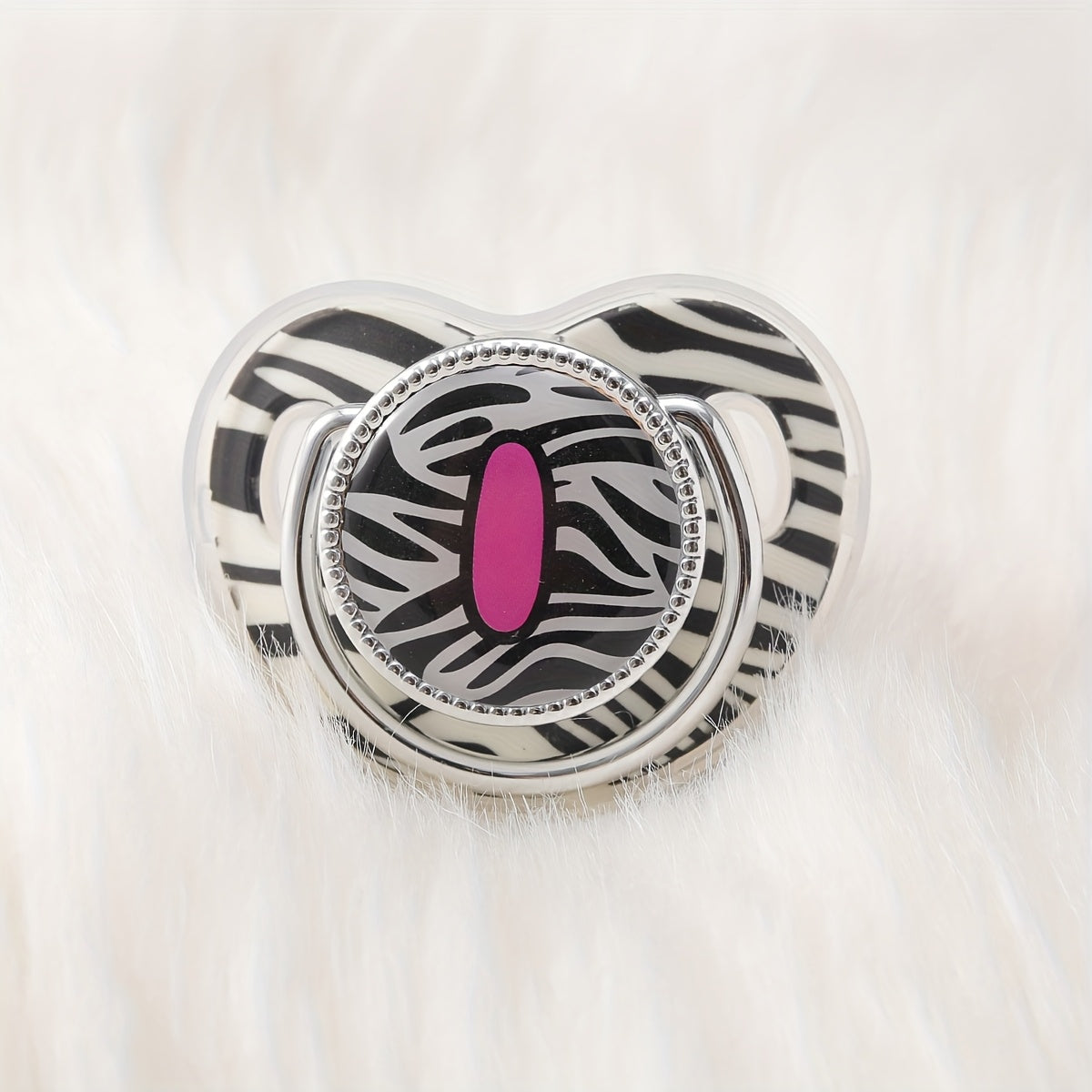 1pc Zebra Print Letter Design Pacifier With Dust Cover, Free Of Phthalates, Easy To Use, Soft And Comfortable, Safe Product, Suitable For Boys And Girls, With Multiple Choices, The Perfect Gift For Children