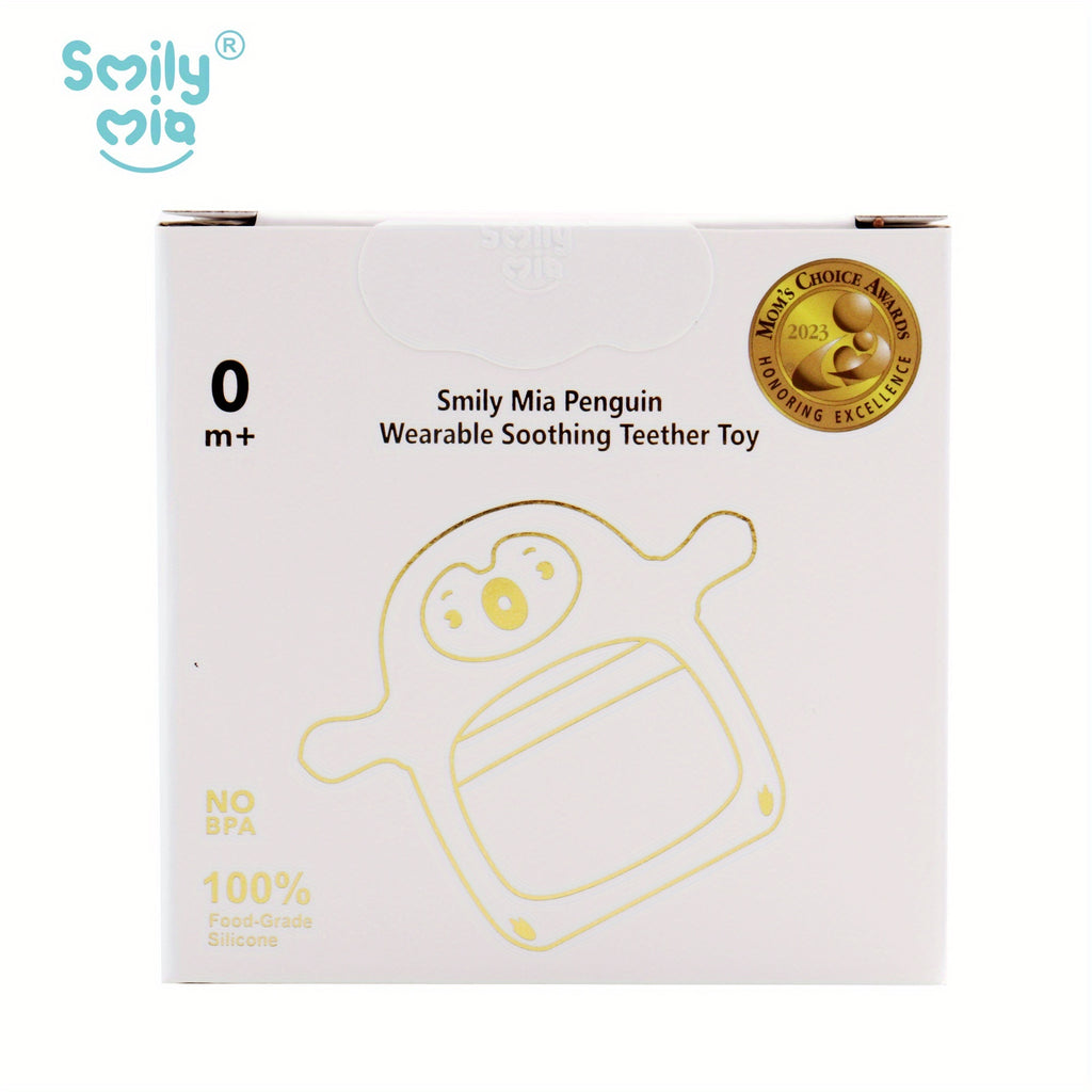 Smily Mia Baby Teething Toys - BPA-Free Silicone Teething Mittens for 0-6 Months, Never Drop Grip, Dishwasher Safe Blue Teether for Breast-Fed Babies & Infants 3-6 Months