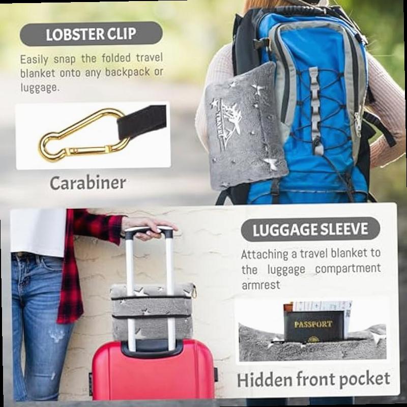 2 in 1 Travel Blanket Pillow Airplane Set Small Travel Blanket and Pillow Set Airplane Compact for Kids Glow in The Dark Space Star Blanket Birthday Gifts for Kids Boys Girls 40 60 Inches