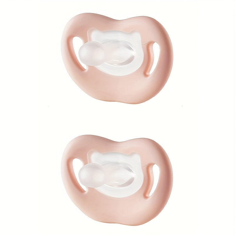 Soft Silicone Baby Pacifier with Thumb Nipple - Ergonomic Soother for Newborns, Gentle & Breastfeeding Support, Hypoallergenic, Pink & Blue, Newborn Soothing | Smooth Nipple Design | Gentle Soother, Pacifiers for Babies